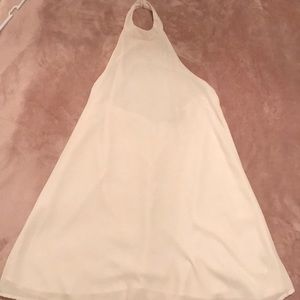 High Neck White Dress